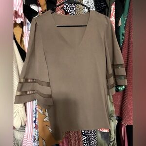 Elegant Brown V-Neck Women's Top